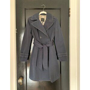 Weekend MaxMara  Double Breasted Navy Raincoat